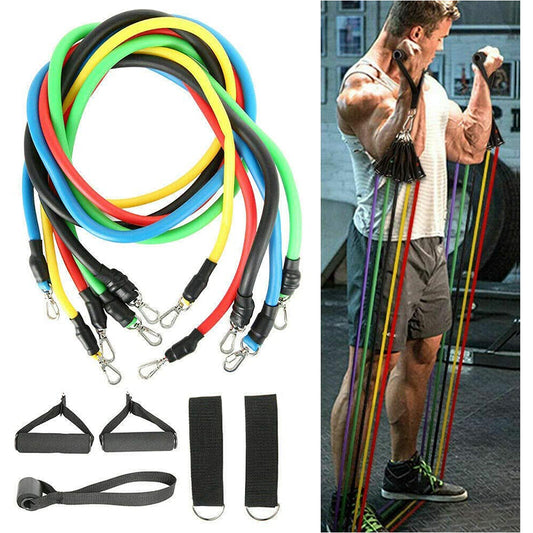 11 Pcs Power Exercise Resistance Band Set 5 in 1 Fitness Band Equipment for Men and Women