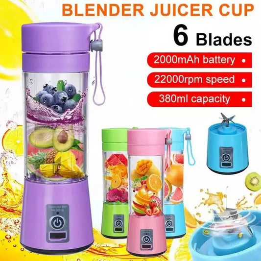 6 Blades USB Charger Portable Juice Blender Mini Fruit Juice Mixer