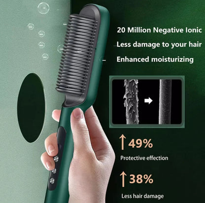 2 in 1 Hair Straightening Brush For Girls Electric Hair Straightener Styling Tool