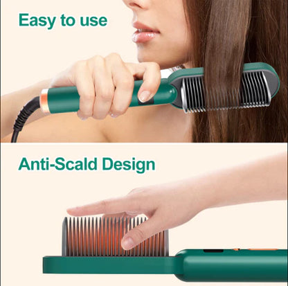 2 in 1 Hair Straightening Brush For Girls Electric Hair Straightener Styling Tool